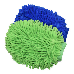 Custom logo Chenille Microfiber car wash accessories high quality wholesale cleaning gloves