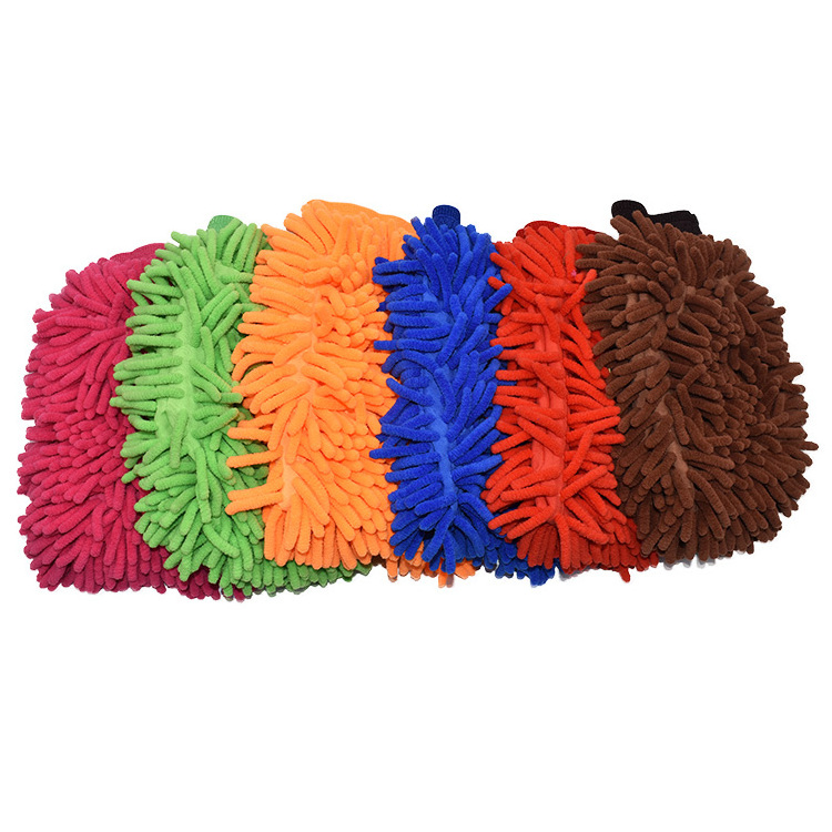 Custom logo Chenille Microfiber car wash accessories high quality wholesale cleaning gloves