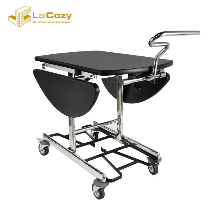 Wholesale Portable Room Service Trolley Open Table Buffet Food Warmer Folding Dining Room Table Serving Cart Wheeled