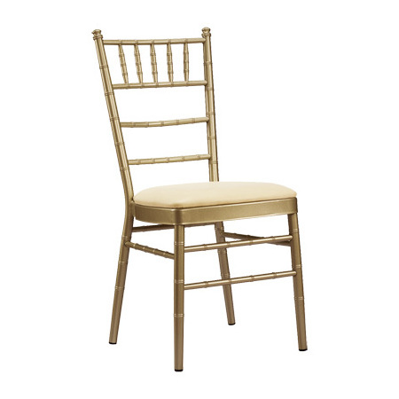 Wholesale High quality Hotel Dinning Tiffany Bamboo Metal Gold Aluminum Wedding Banqueting Stacking Chair