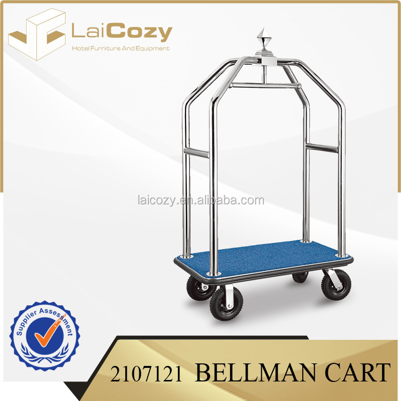 304 Stainless Steel Hotel Concierge Birdcage Trolley Luggage Cart Bellman Cart