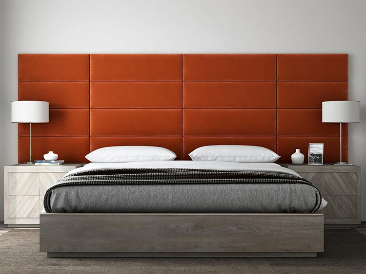 Customized  Hotel Bedroom Headboard Leather Wall Head Panel