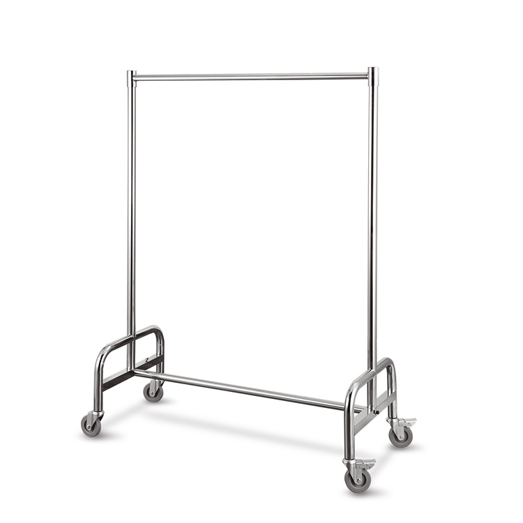 Good Quality Hotel Stainless Steel I Leg Cloth  Hanging Garment Rack Laundry Cart