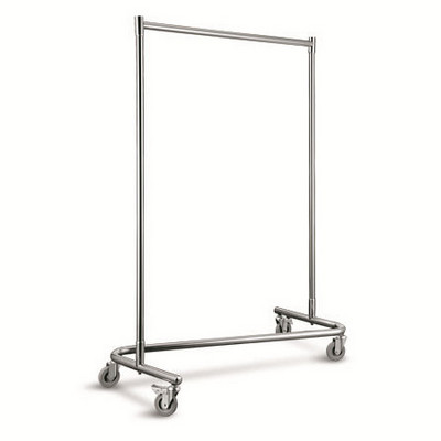 Stainless Steel  Z Hanger Trolley Garment Clothes Rack With Wheels Clothing Display Rack