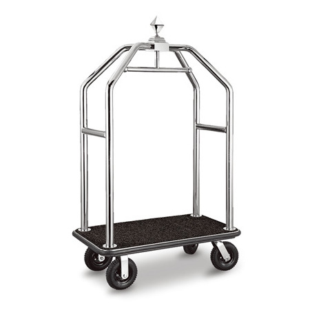 High quality hotel luggage carrier cart/gold luggage trolley with grey carpet/ Bellman hotel trolley