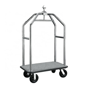 304 Stainless Steel Hotel Concierge Birdcage Trolley Luggage Cart Bellman Cart