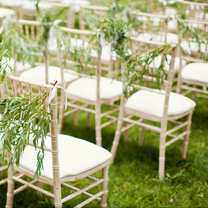 Wholesale High quality Hotel Dinning Tiffany Bamboo Metal Gold Aluminum Wedding Banqueting Stacking Chair