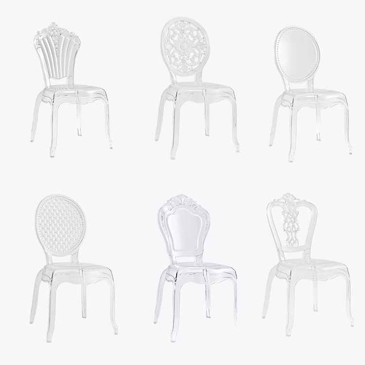 Plastic Resin Transparent Clear Crystal Wedding Chiavari Tiffany Throne Chairs for Events