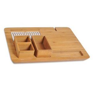 Hotel bamboo welcome tray /bamboo serving tray set/ kettle tray in hotel room