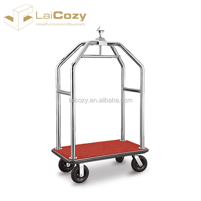 304 Stainless Steel Hotel Concierge Birdcage Trolley Luggage Cart Bellman Cart