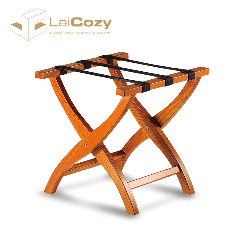 LAICOZY Hotel Bedroom Foldable Solid Wood Luggage Rack With Stand