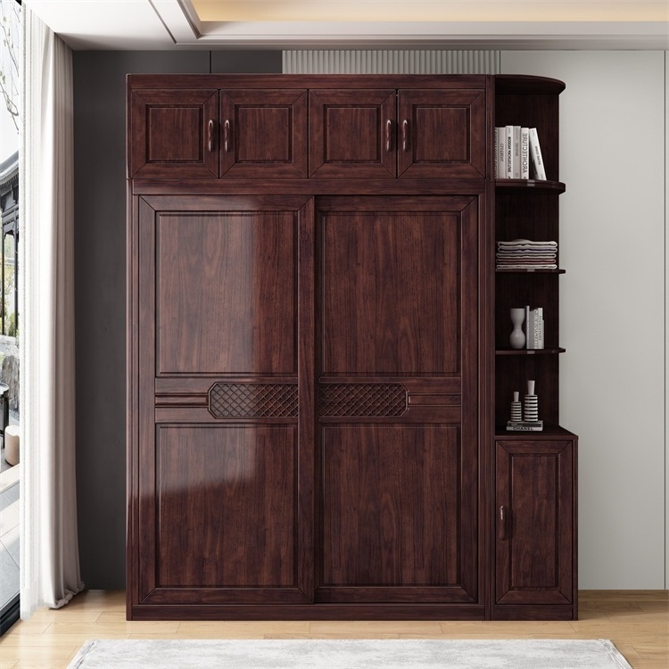 2024 American style luxury cherry solid wood large high quality closet armoire