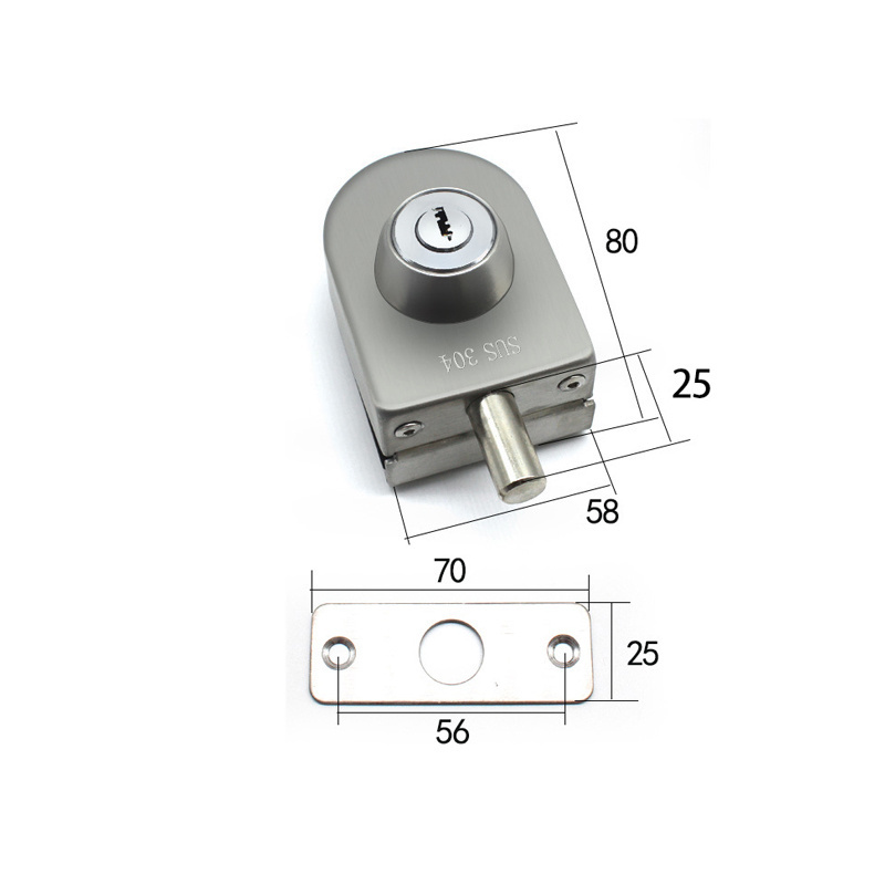 Bathrooms Shower Waterproof Rustproof Frameless glass door locks magnetic lever lock