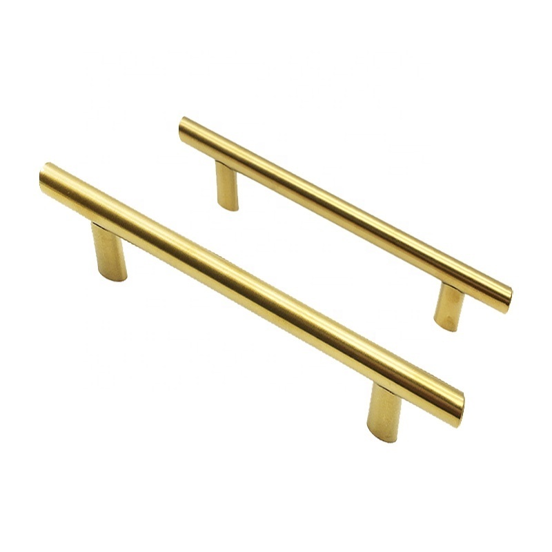 Gold Plated 12 mm width 96 mm hole distance Stainless Steel Hollow drawer handle cabinet pull