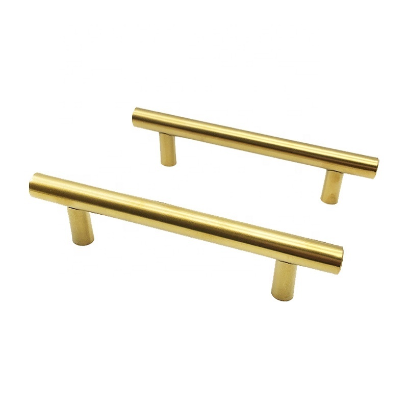 Gold Plated 12 mm width 96 mm hole distance Stainless Steel Hollow drawer handle cabinet pull