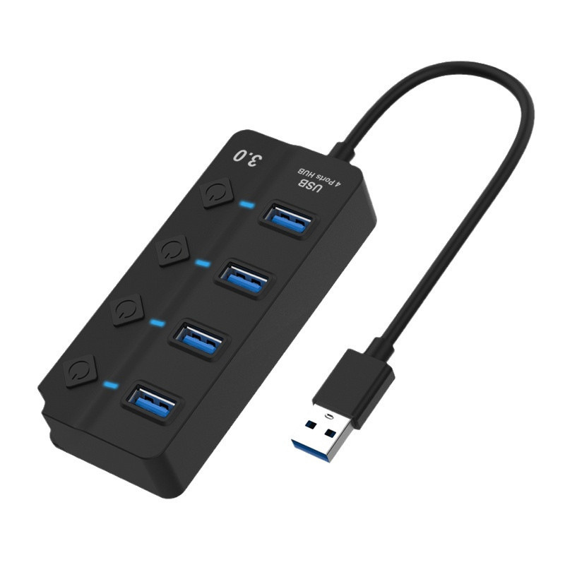 High quality USB HUB 3.0 External 7 Port USB Splitter Usb 30 7 Port Hub With LED Indicator For PC Laptop Mac Notebook Desktop