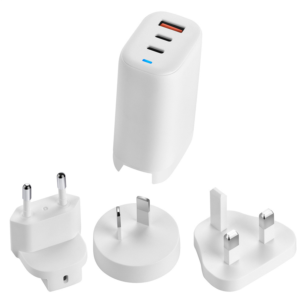 Universal 65W High Speed Dual USB PD + QC3.0 GaN Charger Quick Travel Adaptor Charger