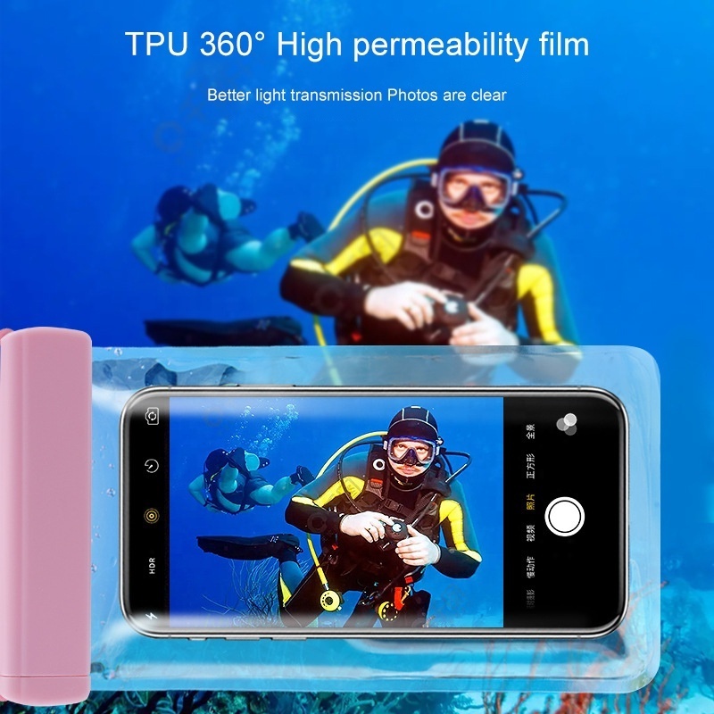 Hot Selling TPU Waterproof Mobile Phone Bag Swim Skiing Touchscreen Diving PVC Waterproof Floating Mobile Pouches