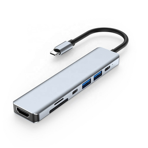 7 In 1 Usb C Hub Type-c To Usb 3.0 2.0 Pd 85w SD TF Docking Station Multifunctional Usb Por Hub Usbc Hub