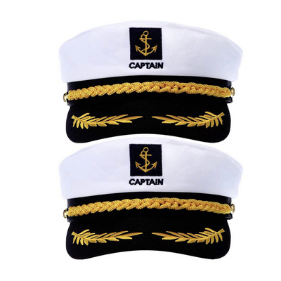 Adult Yacht Cap White Captain Sailor Navy Cap Hat