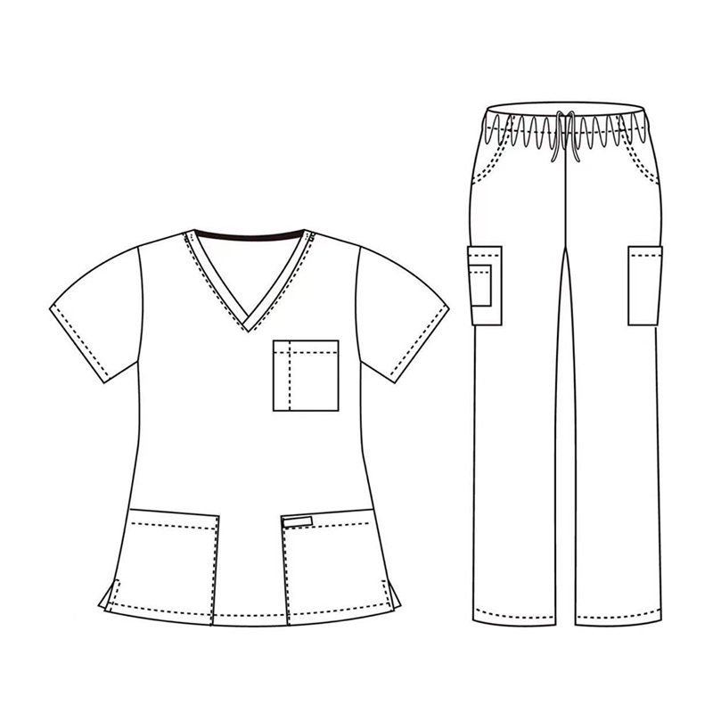 V Neck Design Medical Doctor Uniforms Tops Pants Scrub Surgical Uniform Sets