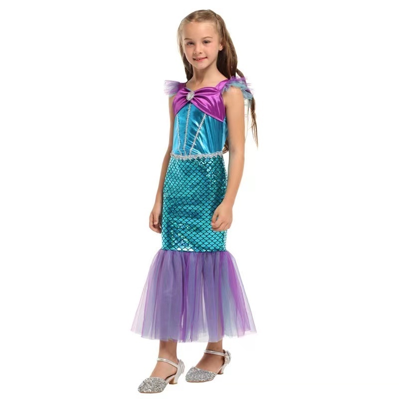 3-8 Years Girl Princess Dress Up For Kids Mermaid Costume Dress