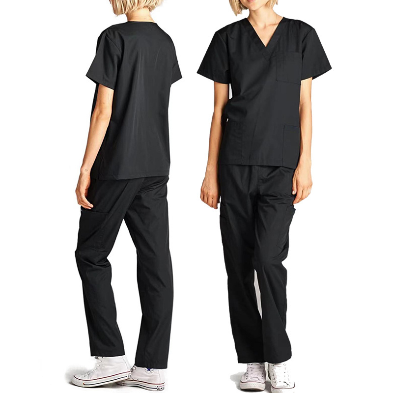 V Neck Design Medical Doctor Uniforms Tops Pants Scrub Surgical Uniform Sets