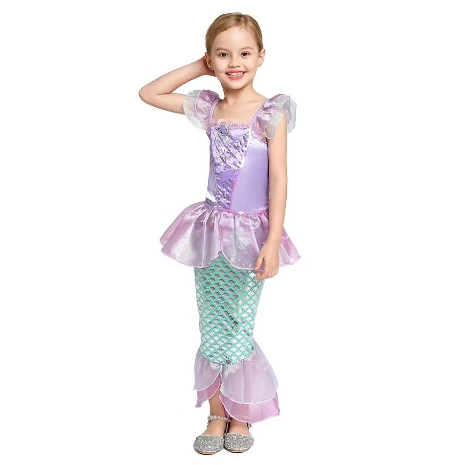 3-8 Years Girl Princess Dress Up For Kids Mermaid Costume Dress