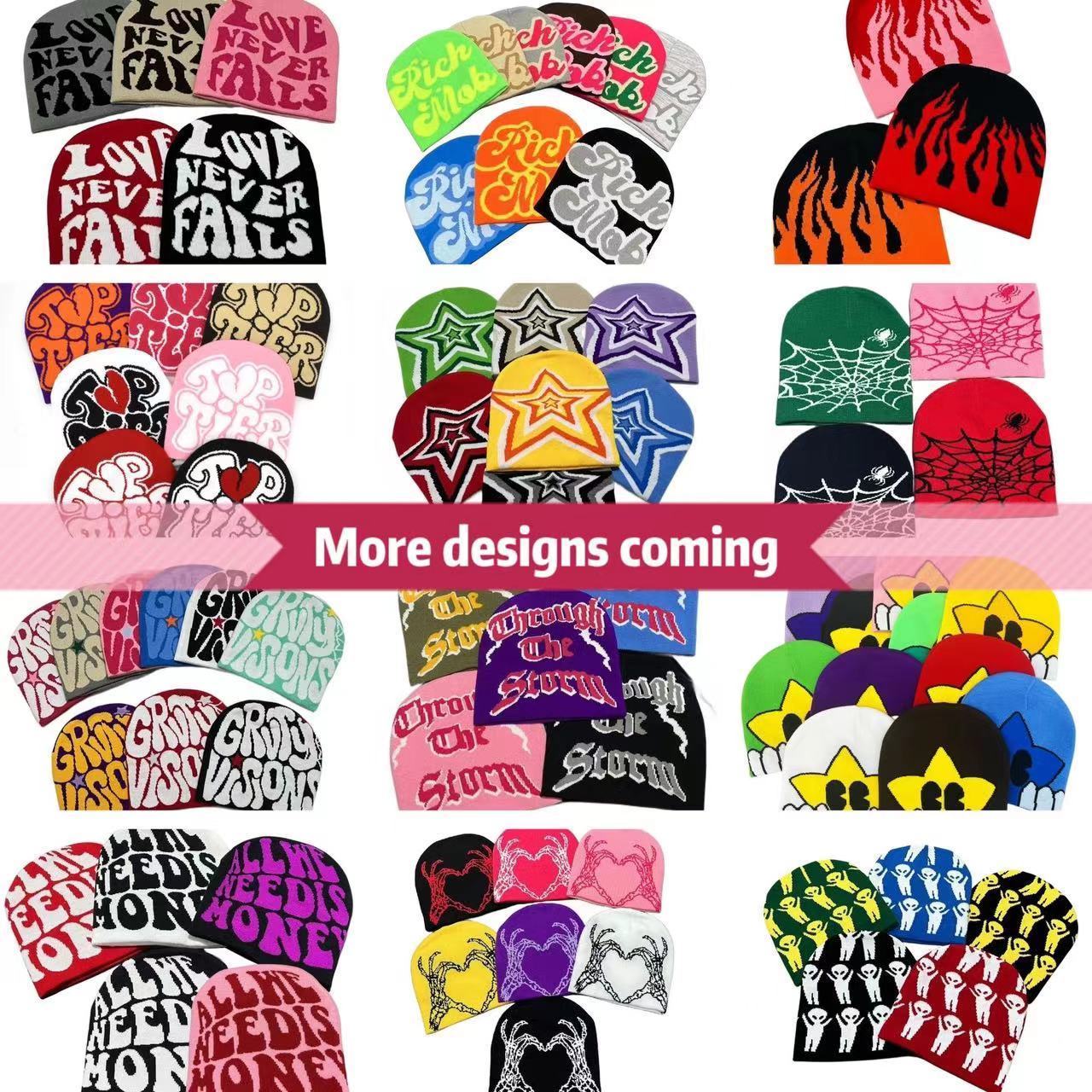 Custom Acrylic Embroidery Logo Knitted Winter Hats Unisex Jacquard Beanie