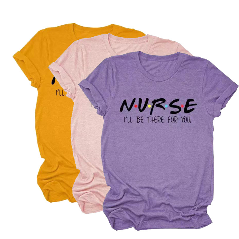 Unisex T-shirt nurse printed aesthetic T-shirt short sleeve top shirt