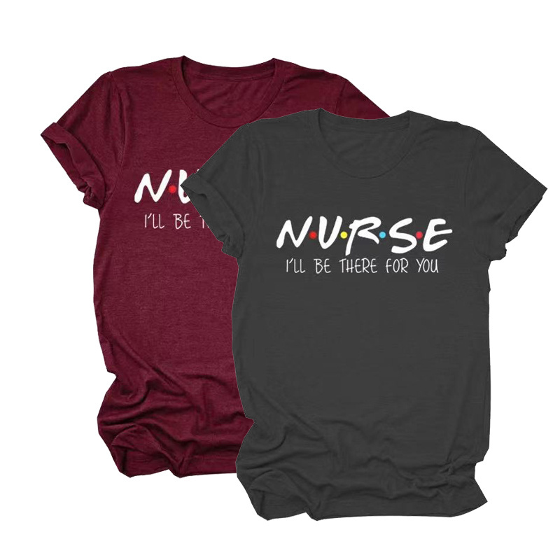 Unisex T-shirt nurse printed aesthetic T-shirt short sleeve top shirt