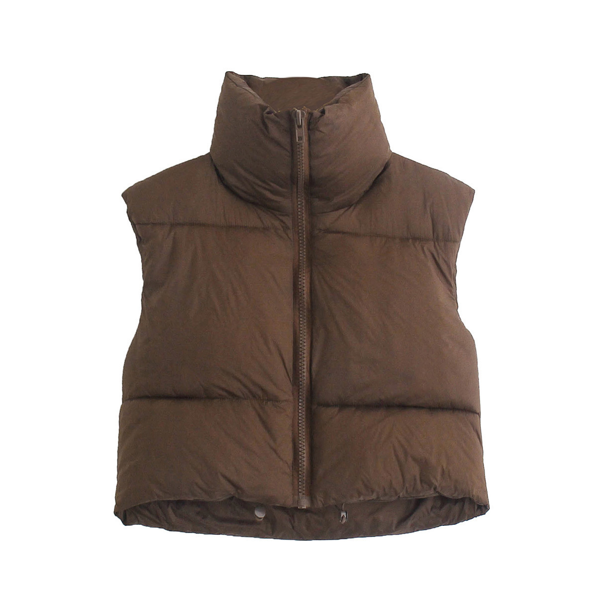 Custom Women Puffer Bubble Crop Vest Jacket Winter Fashion Girls' Cropped Length Vest Down Coats