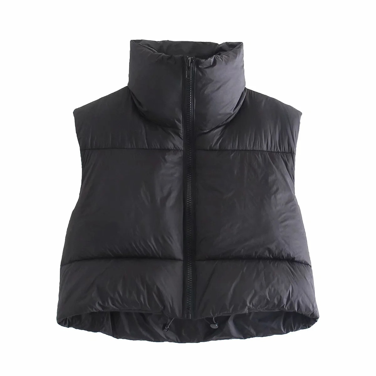 Custom Women Puffer Bubble Crop Vest Jacket Winter Fashion Girls' Cropped Length Vest Down Coats