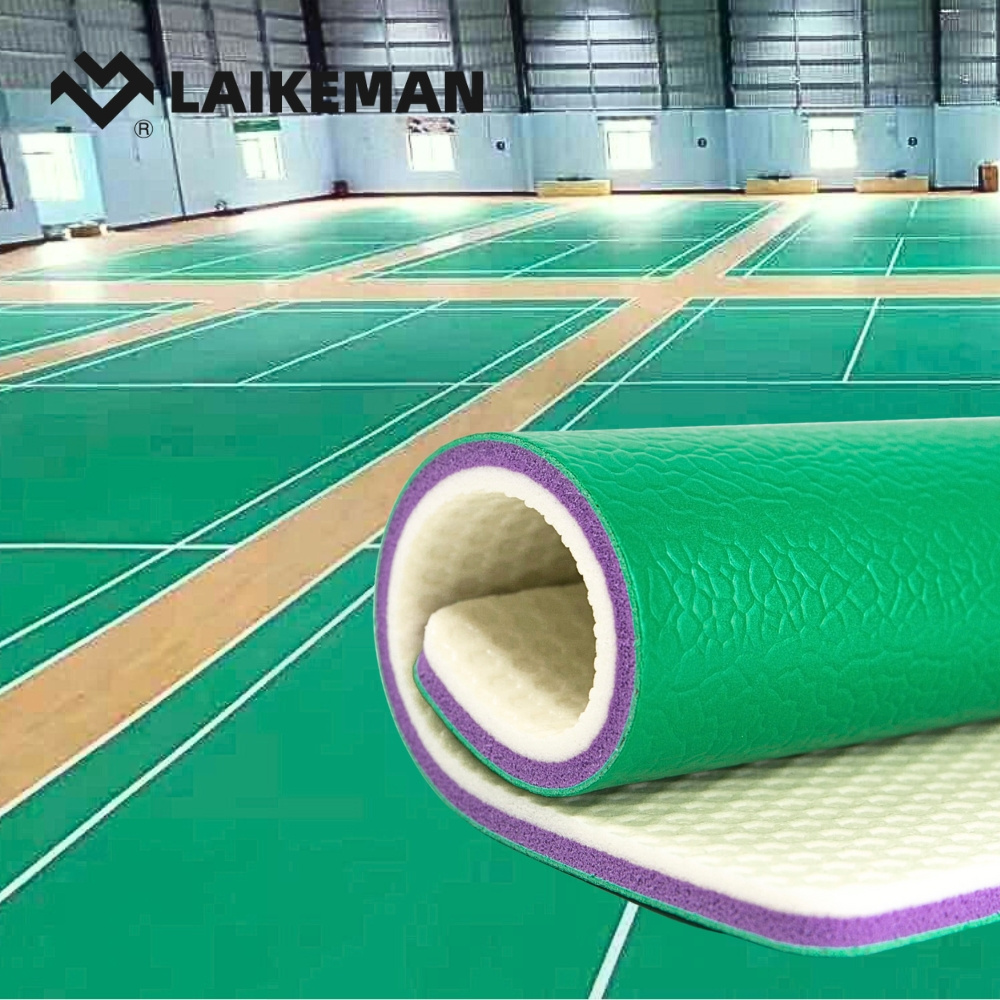 2023 vinyl roll pvc plastics floor for indoor sport badminton court mat