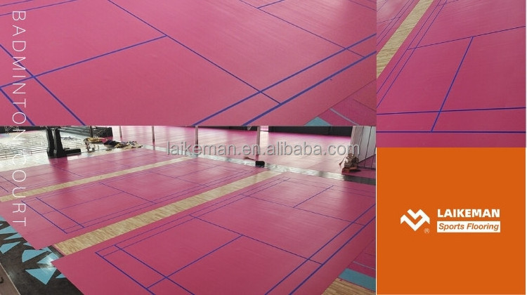 2024 vinyl pvc plastics floor sheet for indoor sport badminton, pickleball and basketball court mat