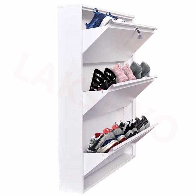 LAKSHYO hot selling cheap price simple modern shoe rack cabinet metal storage 3 drawer shoe cabinet