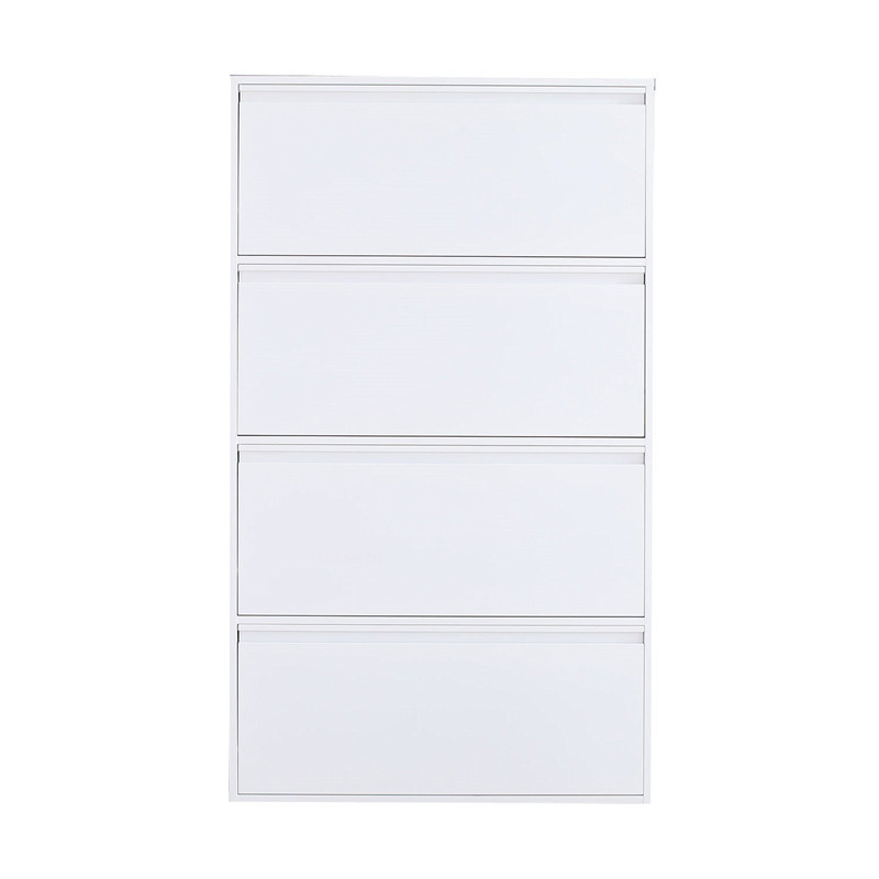 LAKSHYO High Quality Steel Shoes Cabinet Wall Mounted Shoe Rack Shoe Storage Metal Footwear Cupboard 4 Drawer  Cabinet