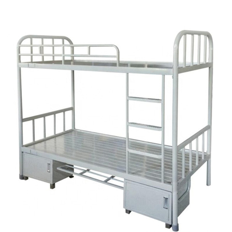 LAKSHYO Heavy Duty Stepping Metal Frame Double Layer Dormitory Students School Furniture Steel Bunk Bed