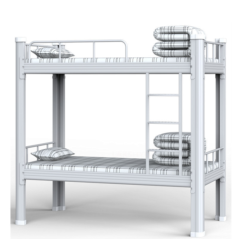 LAKSHYO Heavy Duty Stepping Metal Frame Double Layer Dormitory Students School Furniture Steel Bunk Bed