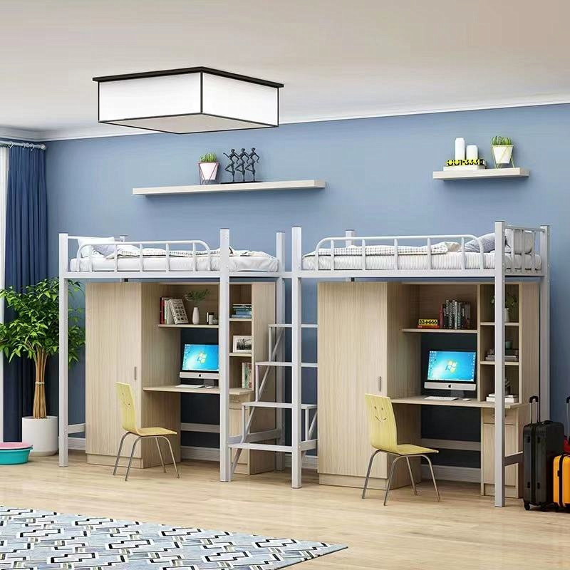 LAKSHYO Loft Bed Frame Adult Students Loft Bed Bedroom Furniture Office Furniture Modern School Bed