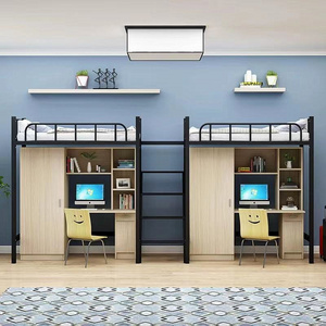 LAKSHYO Loft Bed Frame Adult Students Loft Bed Bedroom Furniture Office Furniture Modern School Bed