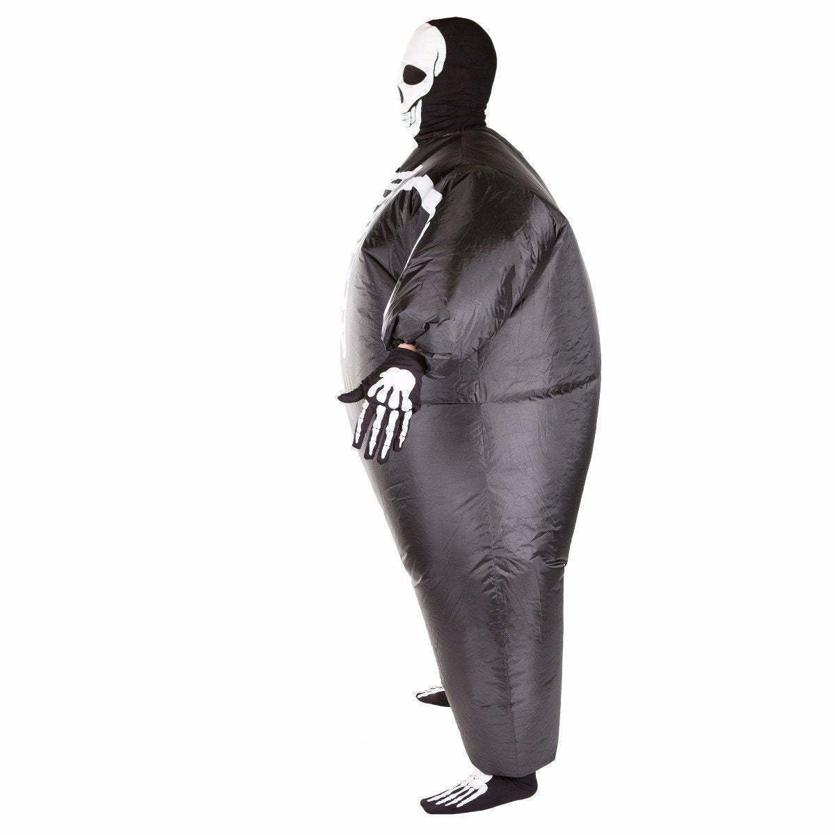 Wholesale Custom Inflatable Costume Funny Inflatable Fat Suit Blow-Up Adult Halloween Skeleton Costume Party With Gloves Socks