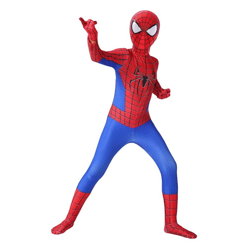 Spiderman Costume Superhero Jumpsuit Children Halloween Cosplay Costume Red Black Spandex  Amazing 3d Cosplay Clothing