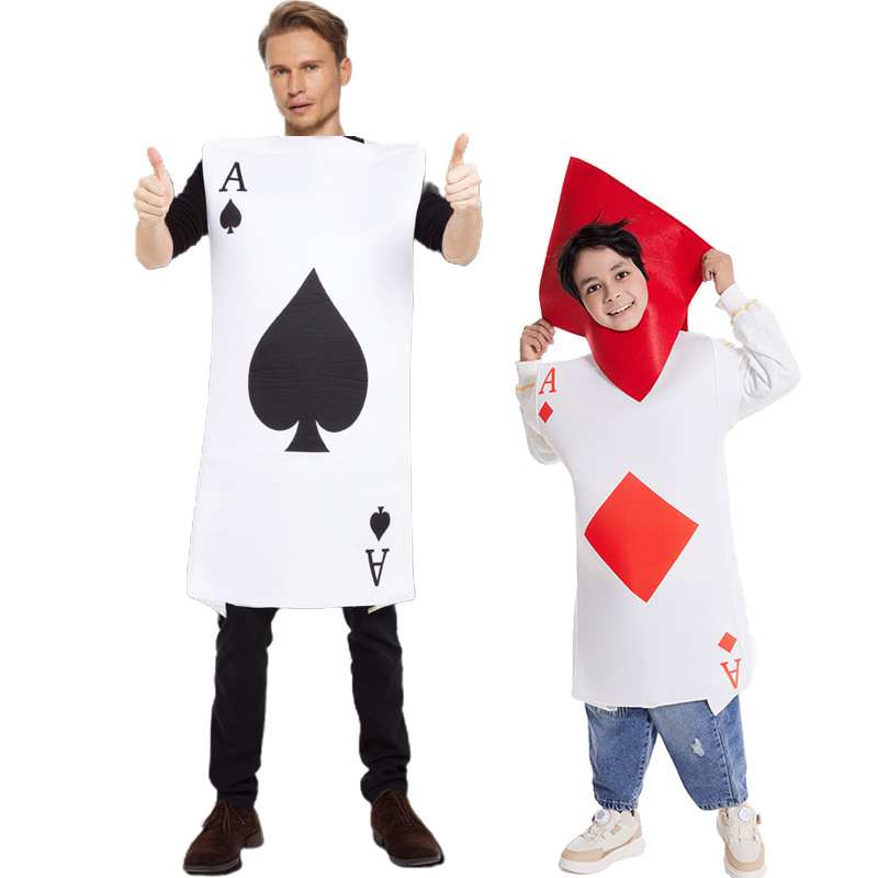 Funny Poker Cosplay Red Poker Costume For Adult and Child Dress Up Wholesale Performance Party Role Play Free Size