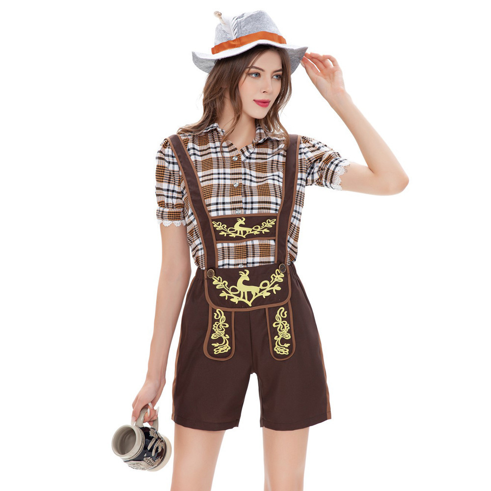 Traditional German Oktoberfest Costumes Bavarian Beer Man Maid Costume 3-Piece Festival Western Sexy Maid Costume For Women