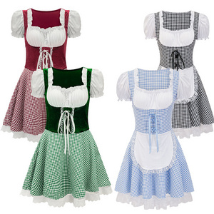 Wholesale Sexy Maid Dress Women Bavarian German Plus Size Oktoberfest Costume Carnival National Stage Performance 8 Styles