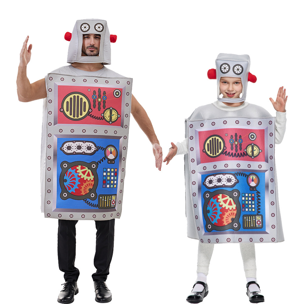 Adults and Children Halloween Funny Robot Cosplay Costume Customized Wholesale Hot Sale Festival Party Costume