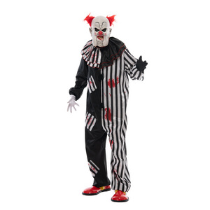 Adult Clown Jumpsuit Halloween Party Stage Performance Cosplay Costume Evil Clown Halloween Horror Mask for Men