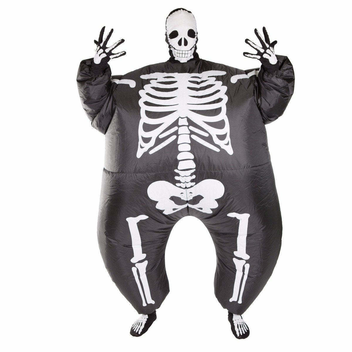 Wholesale Custom Inflatable Costume Funny Inflatable Fat Suit Blow-Up Adult Halloween Skeleton Costume Party With Gloves Socks