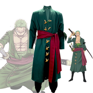 4pc/set Wholesale Price Cosplay Zoro Cosplay Costumes Anime Cosplay men Roronoa Zoro Suit Halloween Clothing costumes for Adult